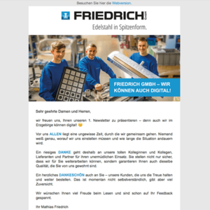Friedrich GmbH Newsletter