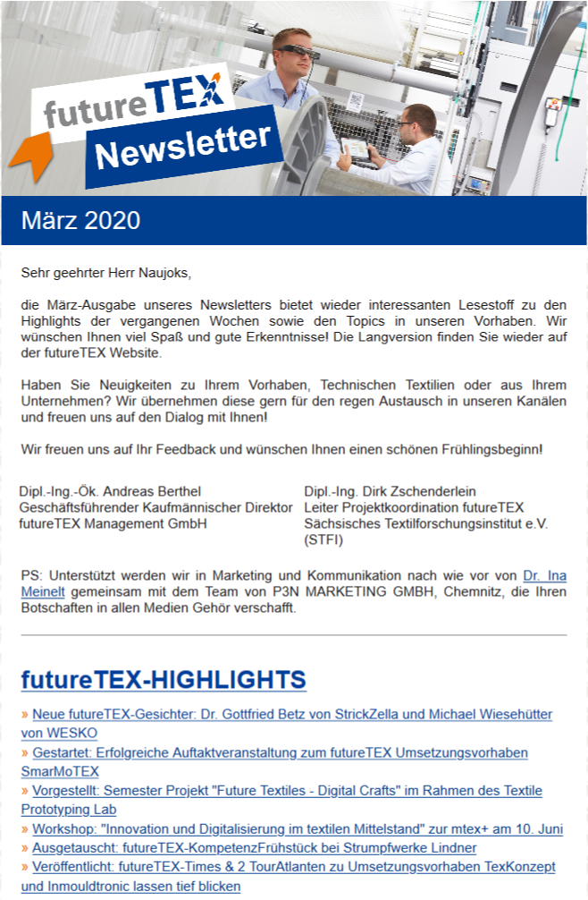 Newsletter futureTEX